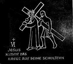 Jesus nimmt das Kreuz auf seine Schultern