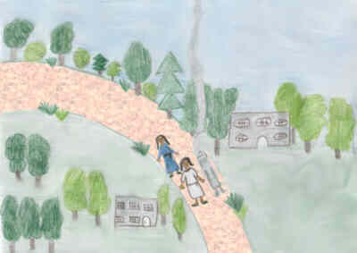 Die Emmausj&uuml;nger, gemalt von Andrea Rudminat