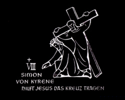 Simon von Kyrene hilft Jesus das Kreuz tragen Simon von Kyrene hilft Jesus das Kreuz tragen